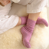 Heather rose cashmere wool blend socks laid flat — soft, cosy and durable everyday socks by Bed & Butter
