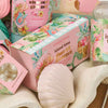Tiki Island guest soap set styled on a bathroom basin with towel and coastal decor
