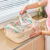 Tiki Island Picnic Make Take Bag styled on kitchen bench - insulated entertaining carry bag
