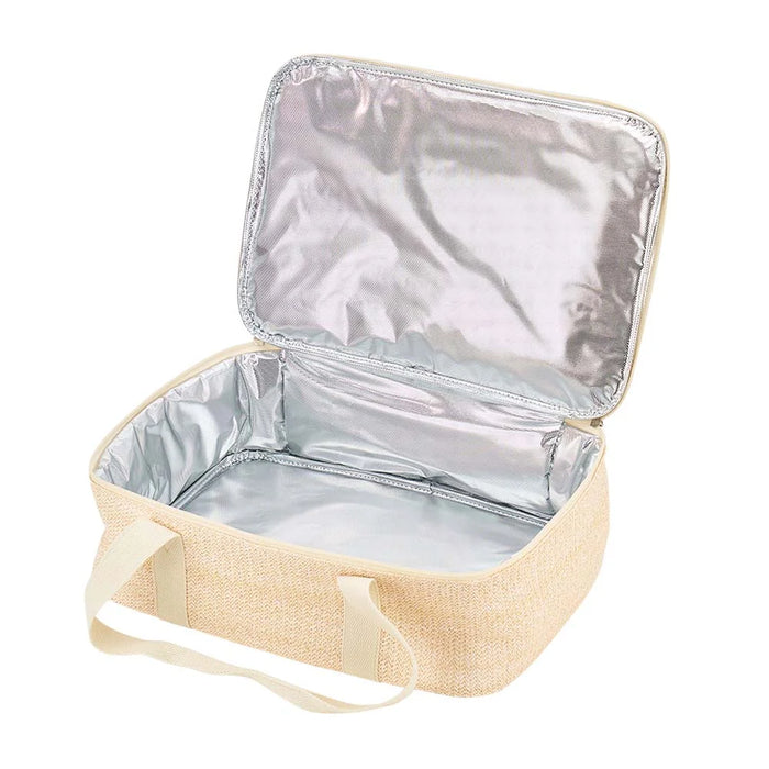 Interior detail of Tiki Island insulated picnic bag - fully lined for hot and cold food transport
