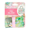 Tiki Island eco shopping tote folded to compact pocket size with built-in clip
