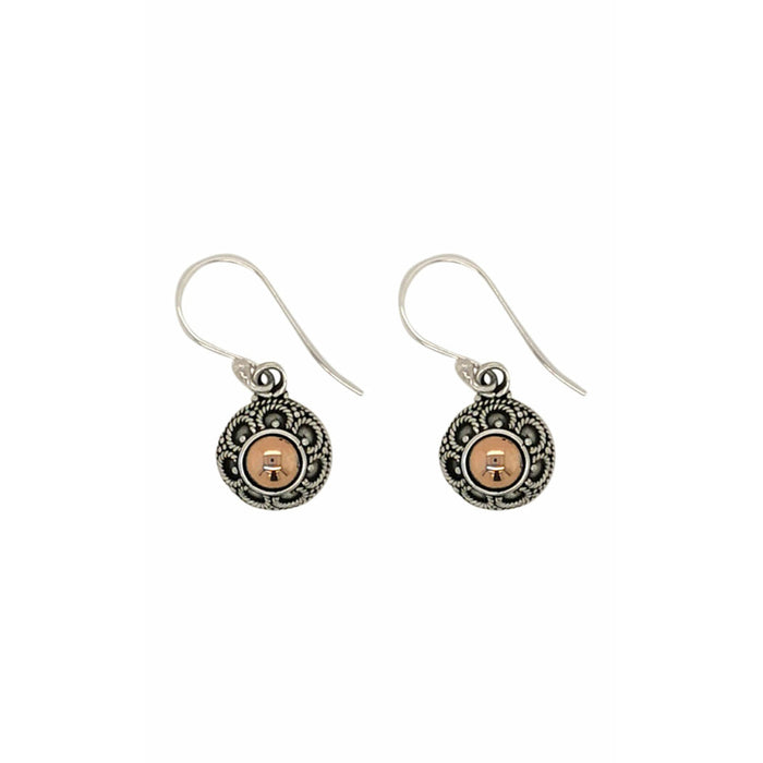 Silver & 18ct Rose Gold Drop Earrings