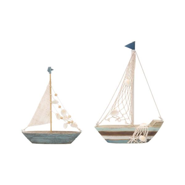 Set of 2 Sailing Boats with Shells