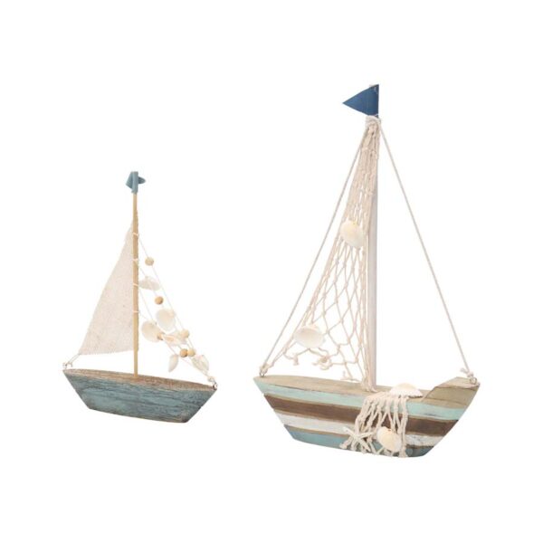 Set of 2 Sailing Boats with Shells