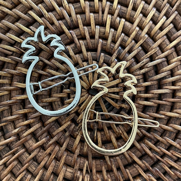 Pineapple Hair Clip - Gold - styled shot | Travel & Tide