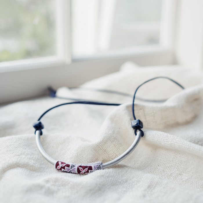 Peace Project Hmong Choker - Maroon