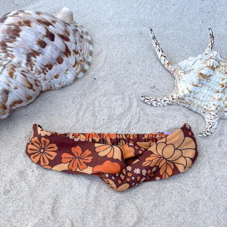 Betty Jean Vintage Floral Headwrap - boho coastal hair accessory