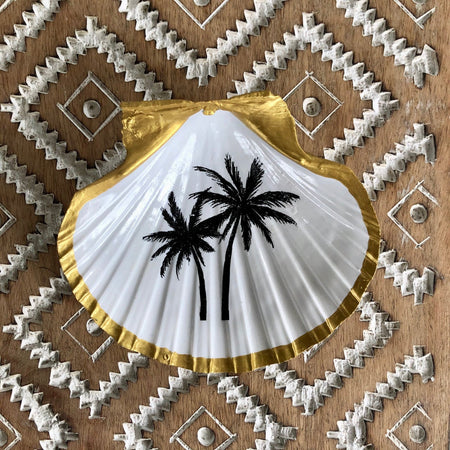 Large Scallop Shell - Palm Tree | coastal lifestyle Australia | Travel & Tide